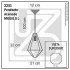 Pendente Aramado Modelo L - Preto