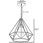 Pendente Aramado Piramidal 37cm Branco Com Cúpula Branca