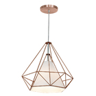 Pendente Aramado Piramidal 37cm Cobre Com Cúpula Branca