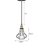 Pendente Aramado Retro Preto