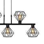 Pendente Aramado Up Preto Com 5 Lâmpadas E-27 Bivolt