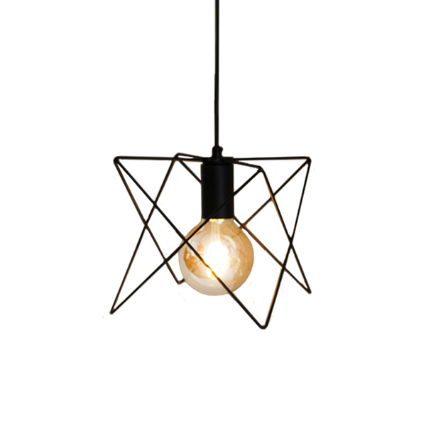 Pendente Aramado X1 Em Metal Preto Para 1 Lâmpada E27 - Ht-x1