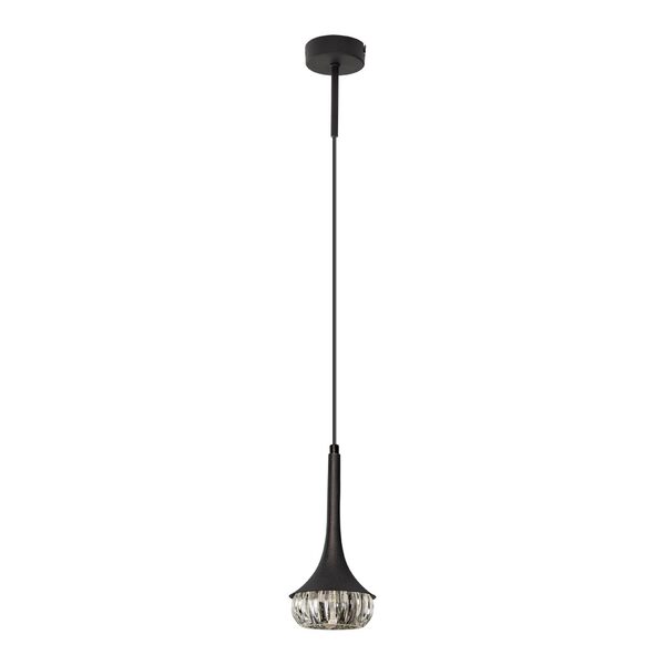 Pendente/arandela Preto E Smoky Korina 12cm + Led 1x G9 Bq St