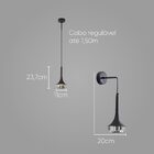 Pendente/arandela Preto E Smoky Korina 12cm + Led 1x G9 Bq St