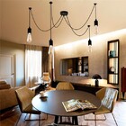 Pendente Aranha 4 Lâmpadas Retro Industrial Preto Loft Luminá