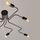 Pendente Aranha Plafon 8 Braços Preto Retrô E27 Lm1684