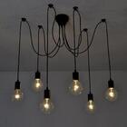 Pendente Aranha Retrô 6 Lâmpadas Preto Itamonte Bivolt