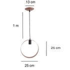 Pendente Argola 1 Lâmpada Emalustres Preto