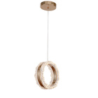 Pendente Aro Dourado Cristal Acrílico 20cm Led 18w 3000k Bivo