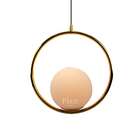 Pendente Aro Globo Dourado 30cm 1e27 Ds8221 Delis