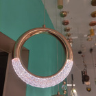 Pendente Aro Rose Gold Detalhe Acrílico 20cm Led 5w 3000k Biv