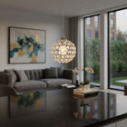 Pendente Arpejo Cromado E Cristal Original Transparente 11x16