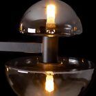 Pendente Artemis Preto Fosco E Smoky Vidro 93cm P/8 G9 Starlu