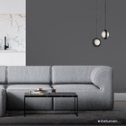 Pendente Artemis Preto Fosco Globo Vidro Vl011 Starlux + 2x G