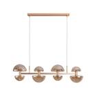 Pendente Artemis Vidro Ouro Fosco E Ambar 93cm P/8 G9 Starlux