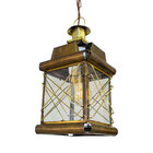 Pendente Artesanal Latão Argélia Ouro Velho 31cm Vintage Rust