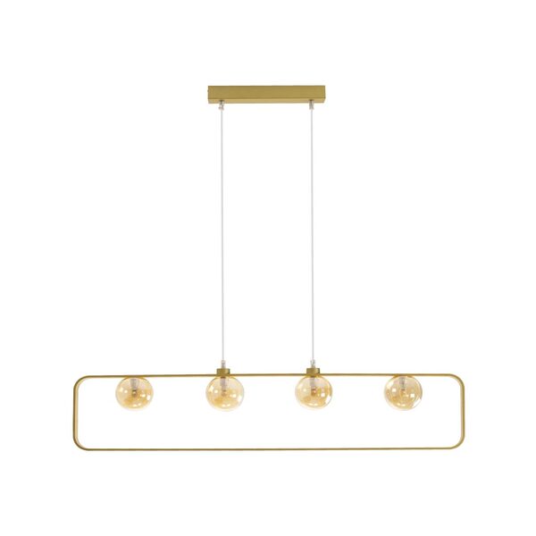 Pendente Aruna Ouro E Ambar Globo Vidro + 4x G9 Bq Zr094 Star