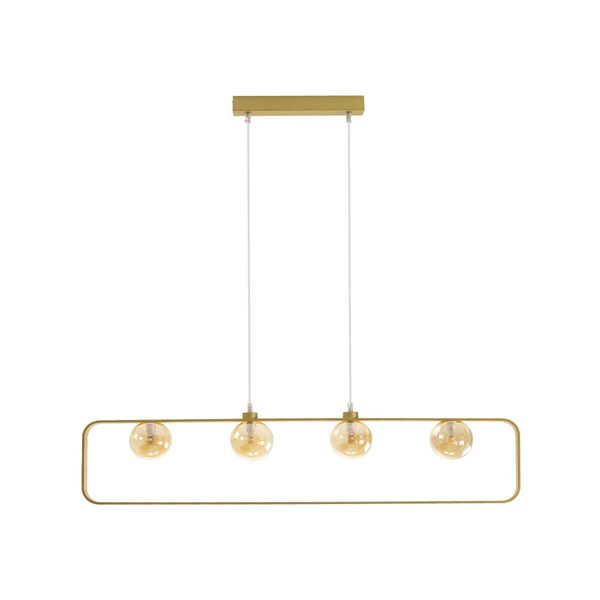 Pendente Aruna Ouro E Ambar Globo Vidro P/ 4x G9 Zr094 Starlu