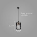 Pendente Aruna Preto Fosco Zr097 Globo Vidro P/ 1x G9 Starlux