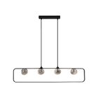 Pendente Aruna Preto Smoky Globo Vidro + 4x G9 Bf Zr094 Starl