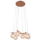 Pendente Asta Cobre E Transparente Para 6 Lâmpadas G9 Bivolt