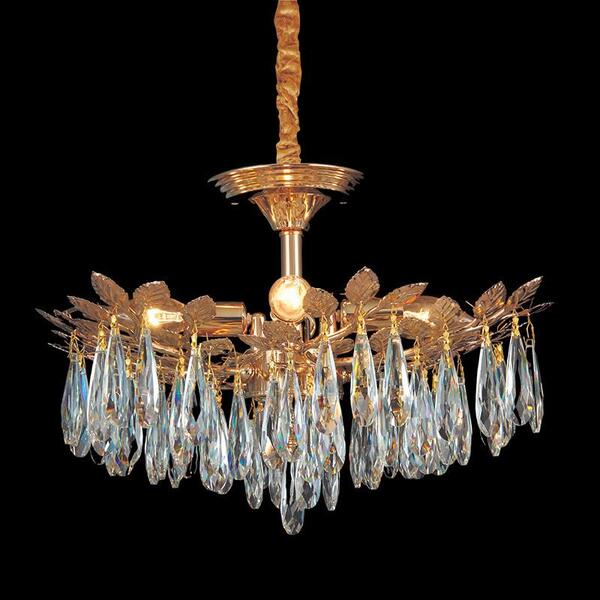 Pendente Autumn Dourado Cristal Amber Para 5xe14 50x35cm Bivo