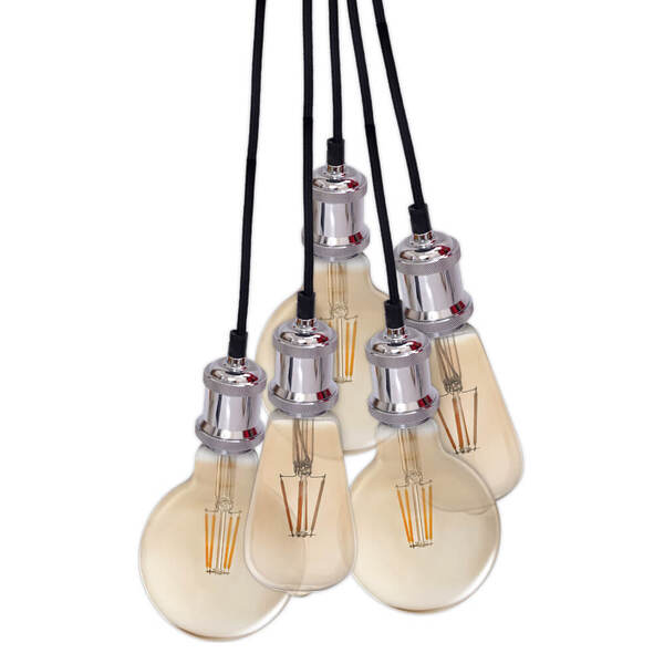 Pendente Avant Benjamim Cromado Para 5 Lampada E27