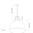 Pendente Aveiro Cobre/preto. 1 Lâmpada E27 - Kin