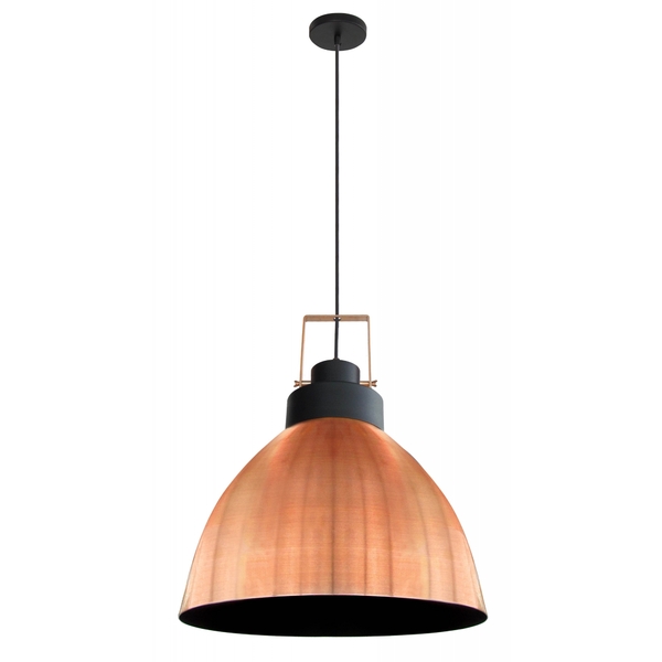 Pendente Aveiro Cobre/preto. 1 Lâmpada E27 - Kin