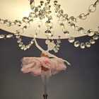 Pendente Bailarina 40x15 Com Cristal 2 Em 1 Quarto Menina