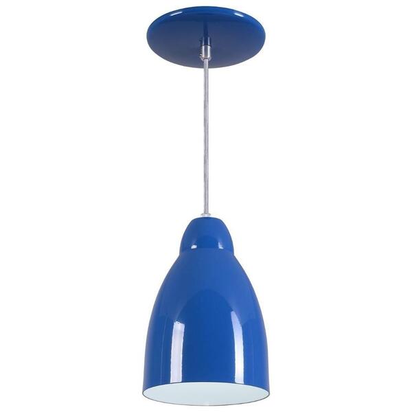 Pendente Bala Luminária Lustre Alumínio Azul Royal - Rei Da I