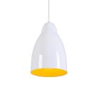 Pendente Bala Luminária Lustre Alumínio Branco Brilhante C/ A