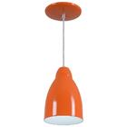 Pendente Bala Luminária Lustre Alumínio Laranja - Rei Da Ilum