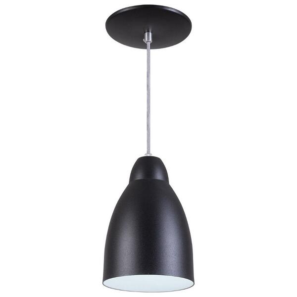 Pendente Bala Luminária Lustre Alumínio Preto Textura - Rei D