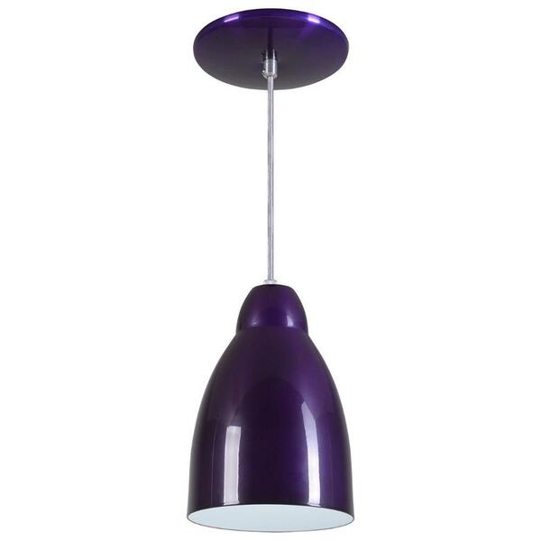 Pendente Bala Luminária Lustre Alumínio Roxo Verniz - Rei Da