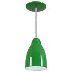 Pendente Bala Luminária Lustre Alumínio Verde - Rei Da Ilumin
