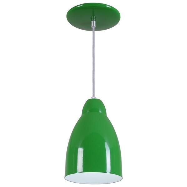 Pendente Bala Luminária Lustre Alumínio Verde - Rei Da Ilumin