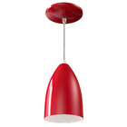 Pendente bala oval vermelho em alumínio para lâmpada E27 - st