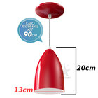 Pendente bala oval vermelho em alumínio para lâmpada E27 - st