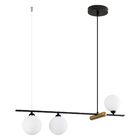 Pendente Bambu Globo Vidro Hl017sw Bella + 3 Led G9 Br. Frio