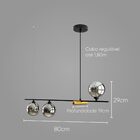 Pendente Bambu Preto Hl017sb Bella + 3x Led G9 Branco Frio St