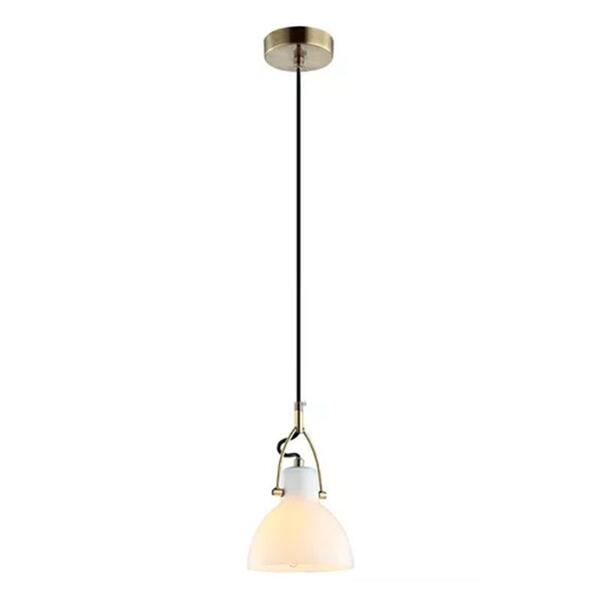 Pendente Bar Bella Ø14cm Branco Com Acabamento Bronze Para 1