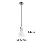 Pendente Bar Bella Ø14cm Branco Com Acabamento Cromado Para 1