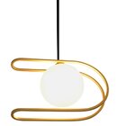 Pendente Beat Dourado Globo Branco 1g9 Hl023 Bella