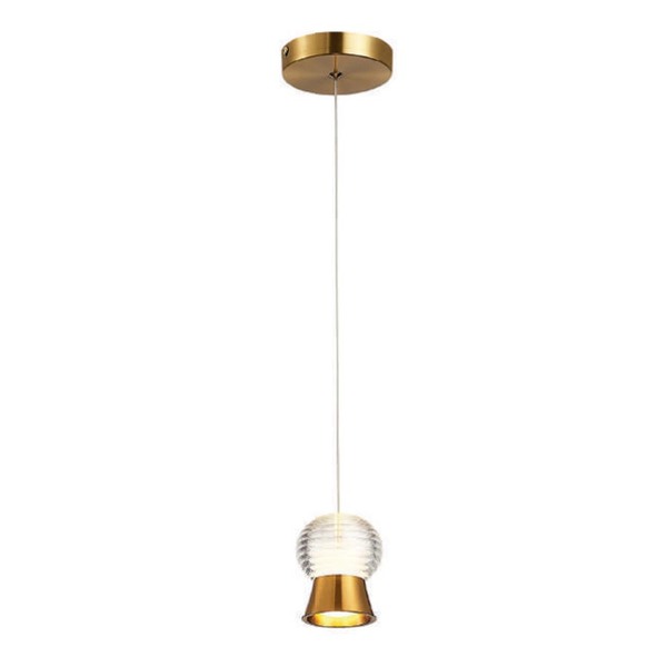 Pendente Bella Bambini Dw009  Led 7w 3.000k Metal Dourado E V