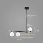 Pendente Bella Bambu Preto E Dourado 80x19x29cm G9 75w Hl017sw