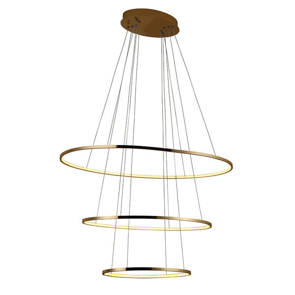 Pendente Bella Birdie Oval Dourado 80x50x42cm 39w 3000k Kw004g