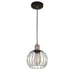 Pendente Bella Cage Redondo Cobre Preto Em Metal Jy010