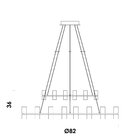 Pendente Bella Candel Fr Gold/br Fosco  21x4w Ø82cmx36cm Jj002