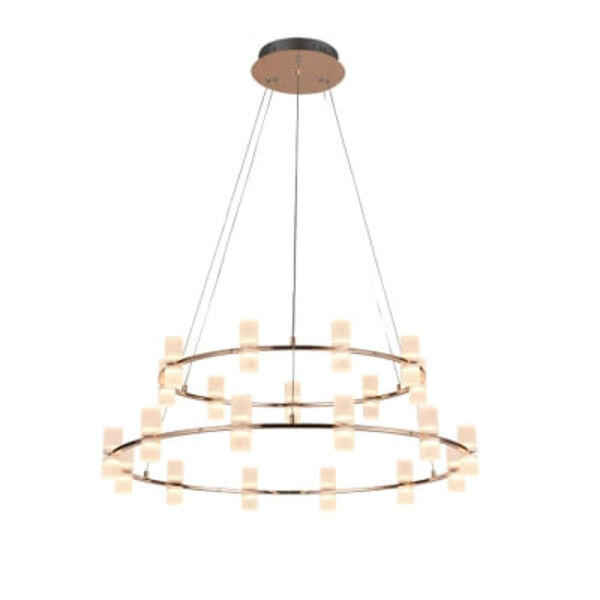 Pendente Bella Candel Fr Gold/br Fosco  21x4w Ø82cmx36cm Jj002